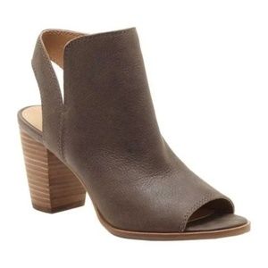 Lucky Brand Jubai Peep Toe Leather Heeled Bootie 8.5